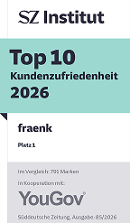 SZ Institut Top 10 Kundenzufriedenheit 2026, fraenk Platz 1, YouGov