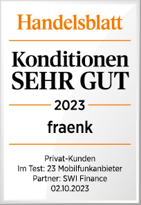 Handelsblatt Konditionen Sehr Gut 2023. Privat-Kunden. Im Test: 23 Mobilfunkanbieter